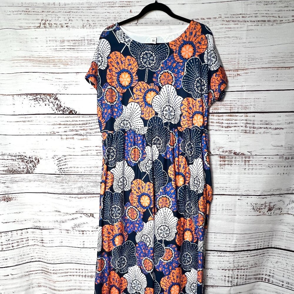 Pink Daisy Maxi Dress size 1X